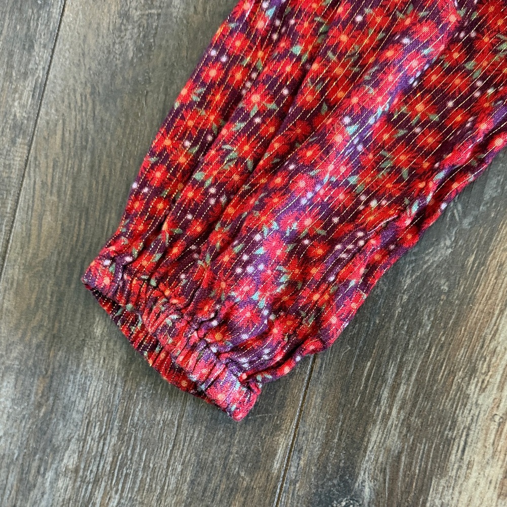 Cat & Jack Vibrant Red Floral Long Sleeve Dress - Picture 10 of 10